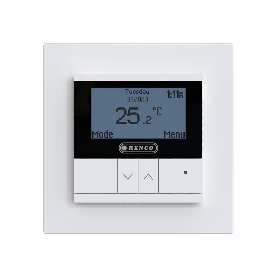 Wifi thermostaat wit tbv elektr. vloerverwarmingsmat Henco