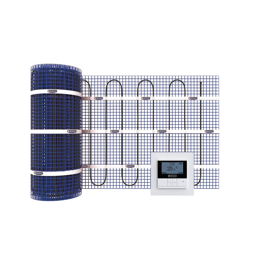 Set elektrische vloerverwarmingsmat 3000W 20M² incl. wifi thermostaat Henco