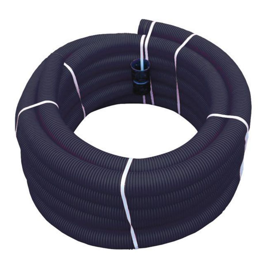 Rol a 100mtr. flexibele mantelbuis Ø14mm inw zwart HDPE Wavin