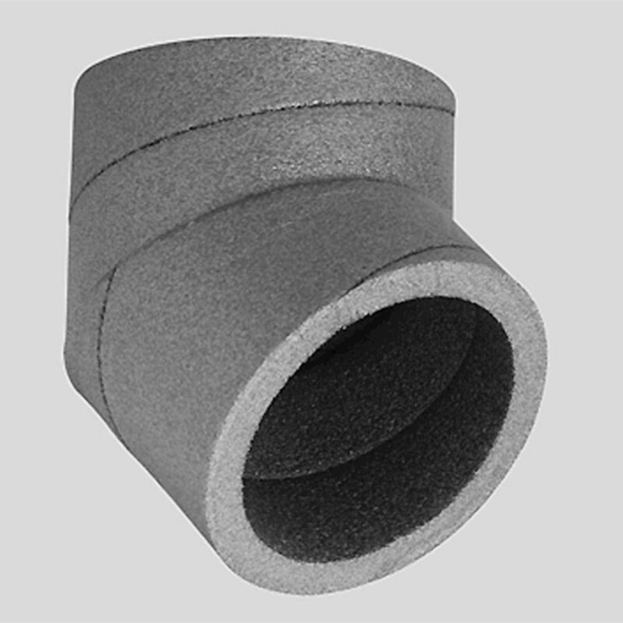 Bocht Aerfoam HR-WTW 45° EPE 150mm grijs Ubbink