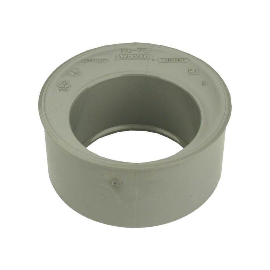 Wadal PVC lijm inzetverloopring 110x75mm grijs Wavin