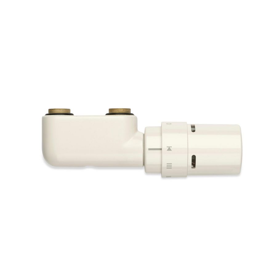 Design-ventielset haaks 1/2"x1/2" MM wit incl. thermostaatkop excl. knelsets VASCO