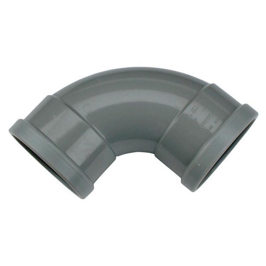 Wafix PVC manchet bocht 88° 125mm SN4 grijs mof/mof Wavin