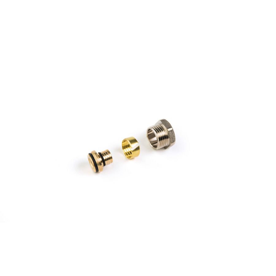Koppeling 1/2" PEX- en AKB-buis 16x2mm design ventiel VASCO