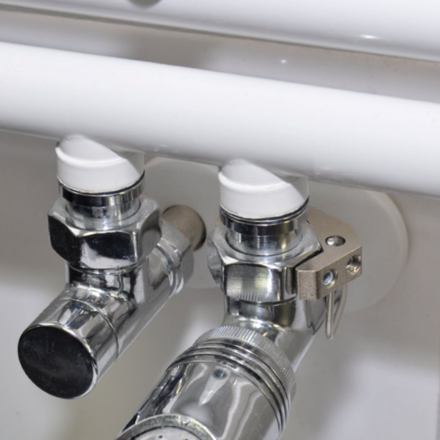 Aardklem tbv designradiator klembereik 27mm (voor op kraanwartelmoer) JMV
