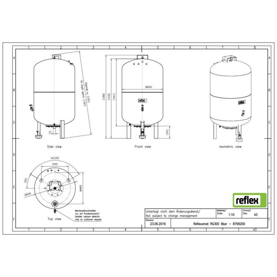 Basisvat Reflexomat RG/300 6bar v. expansieautomaat Reflex