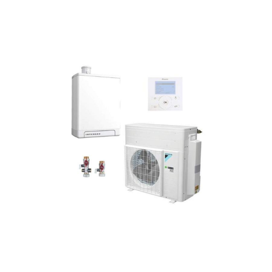 PROMO hybride warmtepomp-set lucht/water monoblock 4kW incl. Intergas ketel 32kW CW5 Daikin