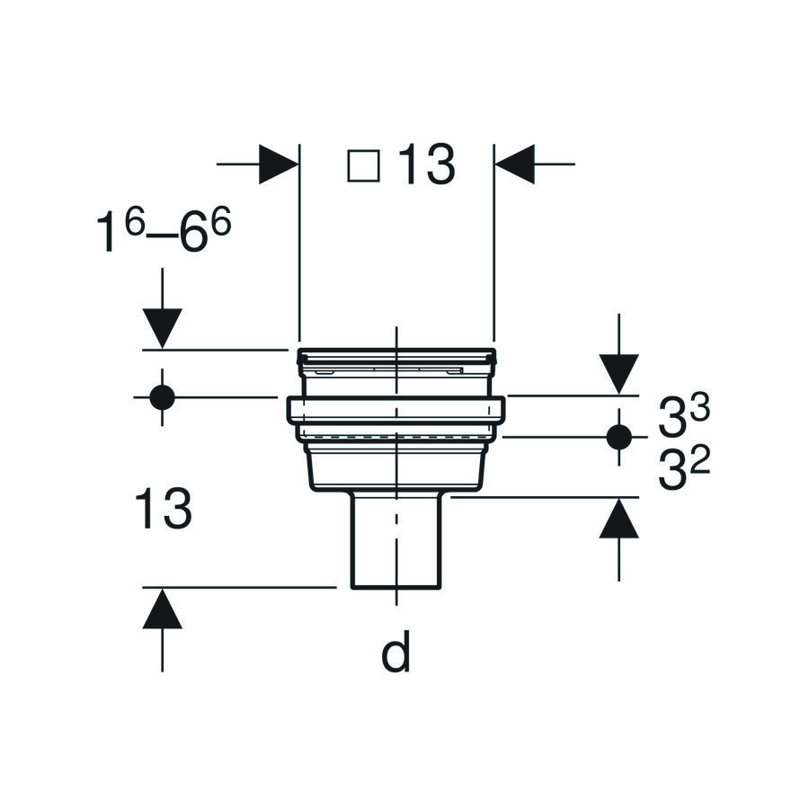 Vloerput Varino verticaal D50 88.033.00.1 Geberit