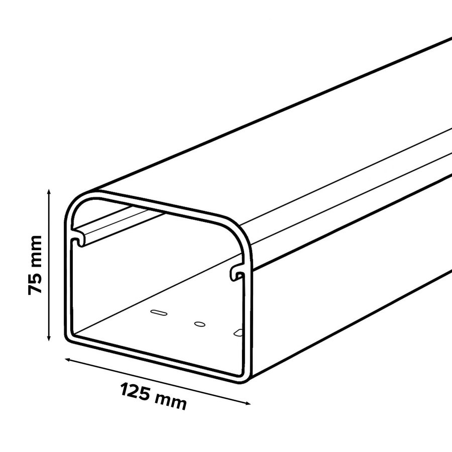 Doos a 8m. Leidingkanaal airco 125x75mm grijs (4x2m.) Canalit