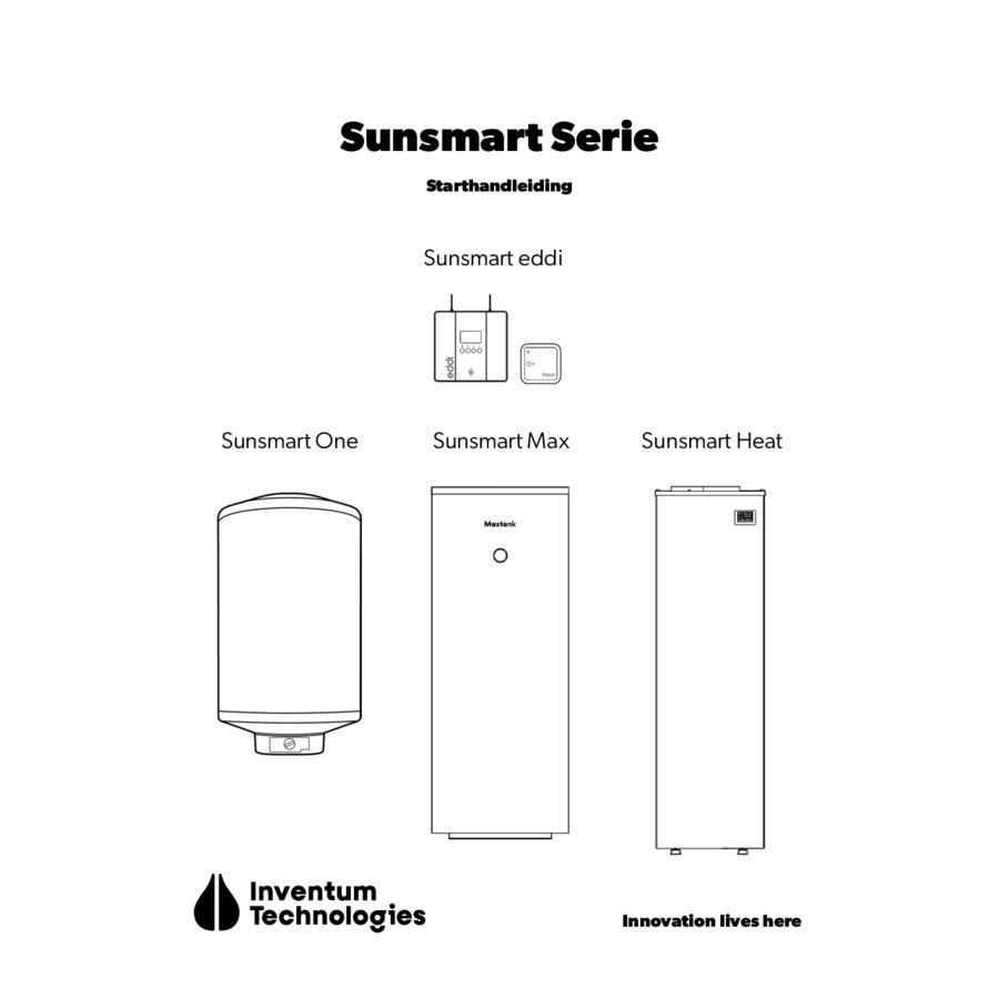 Elektrische boiler totaalpakket SunSmart 50ltr. 150-2950W incl. energieverdeler EDDI+CT-klem Inventum