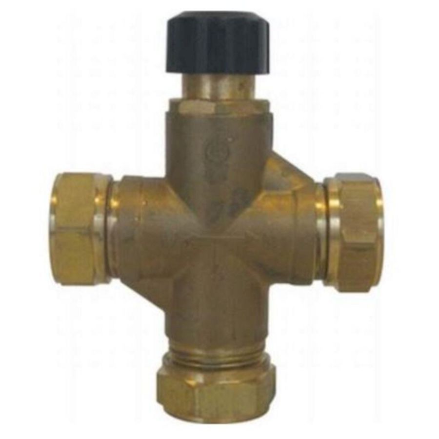 Therm. mengventiel DUCO t-mix DZR (DeZincification Resistant) 30-70°C. 22mm knel PenTec