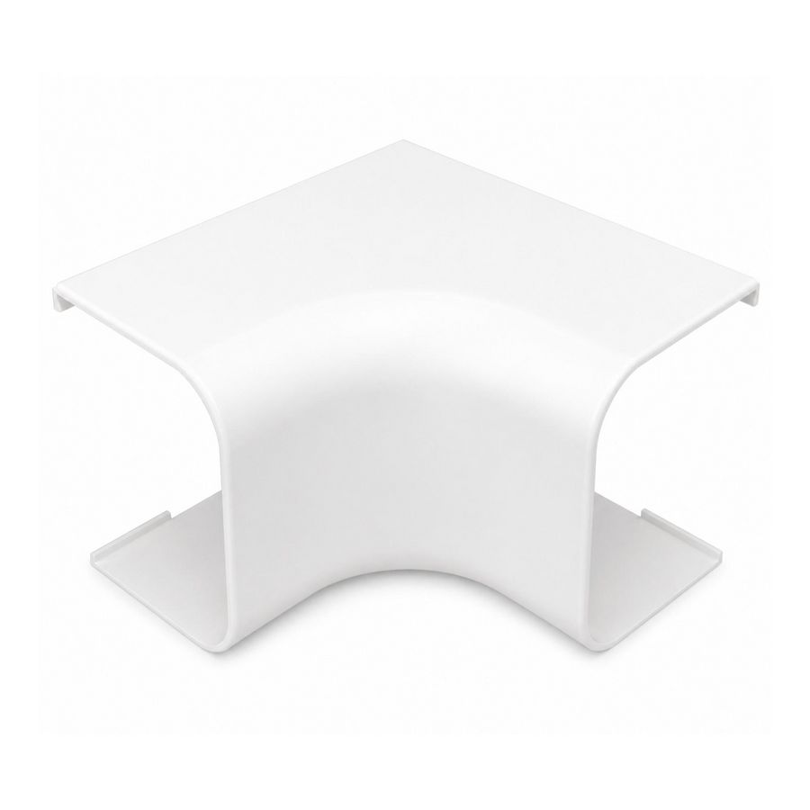 Binnenbocht kort 90° 65x50mm wit PVC RAL9010 Canalit