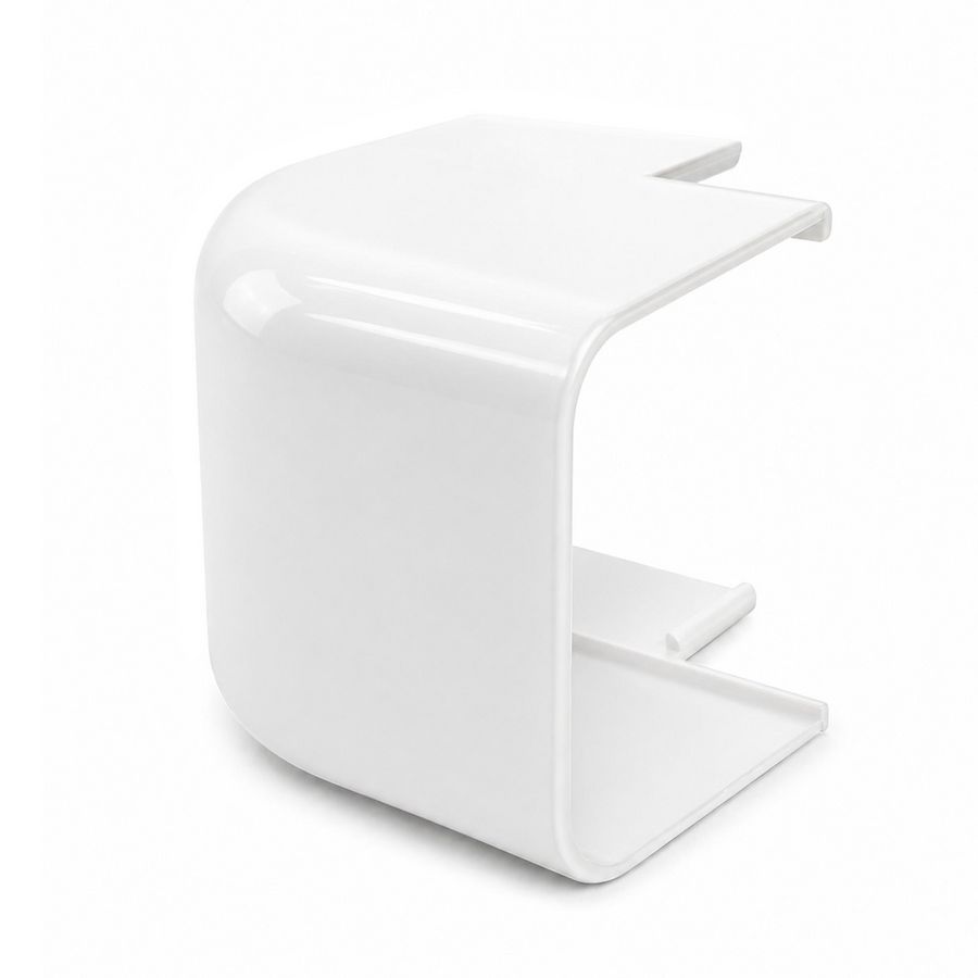 Buitenbocht rond 90° 65x50mm wit PVC RAL9010 Canalit
