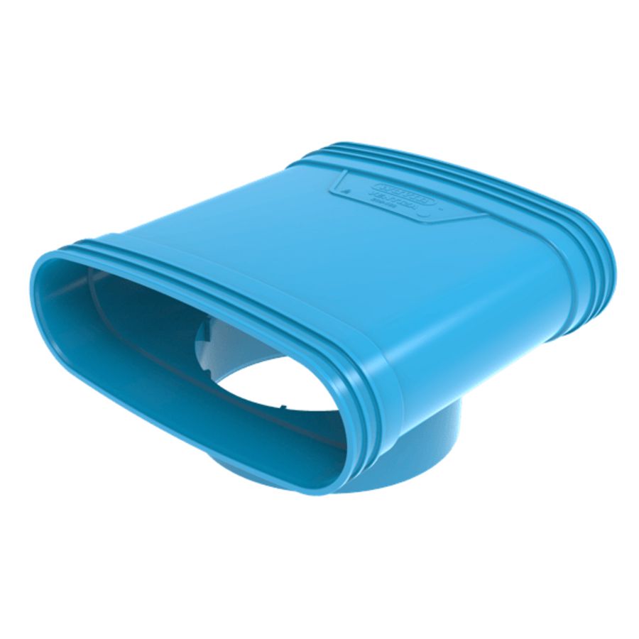T-stuk lijm 90° PVC luchtverdeelsysteem VENTIZA blauw (235x80mm) x Ø160mm x (235x80mm) 3x mof Wavin