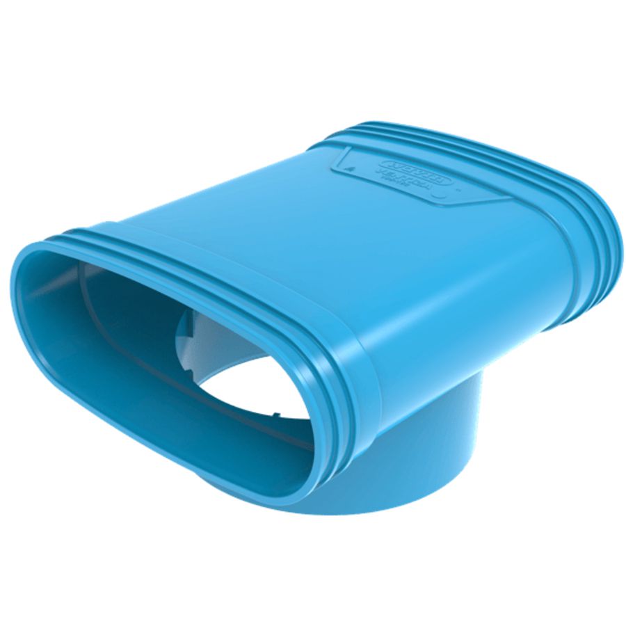 T-stuk lijm 90° PVC luchtverdeelsysteem VENTIZA blauw (195x80mm) x Ø160mm x (195x80mm) 3x mof Wavin