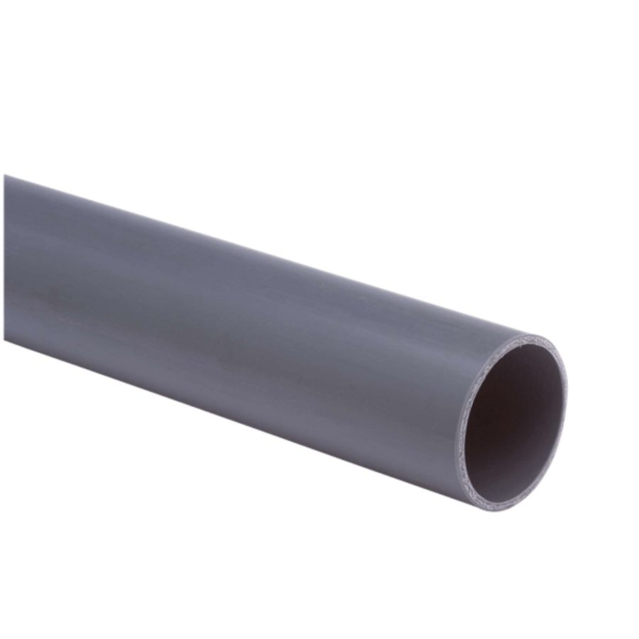 Lengte a 6mtr. PVC HWA Slagvaste buis 80x1,5mm grijs KOMO Wavin