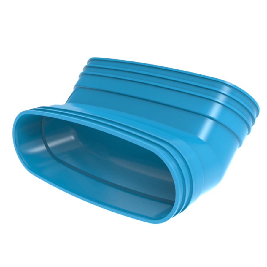 Staande bocht lijm 45° PVC luchtverdeelsysteem VENTIZA blauw (235x80mm) mof/mof Wavin