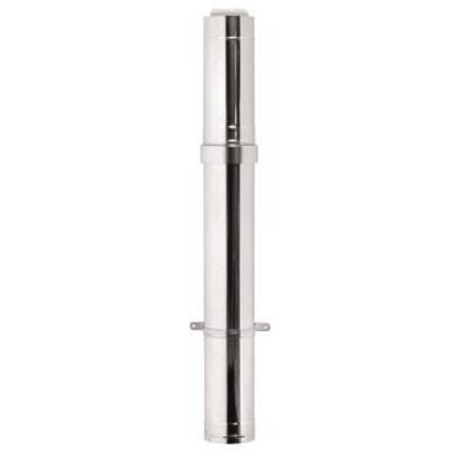Rolux buitenwandsysteem dakdoorvoer 1000mm concentrisch 60/100 pp/inox Ubbink