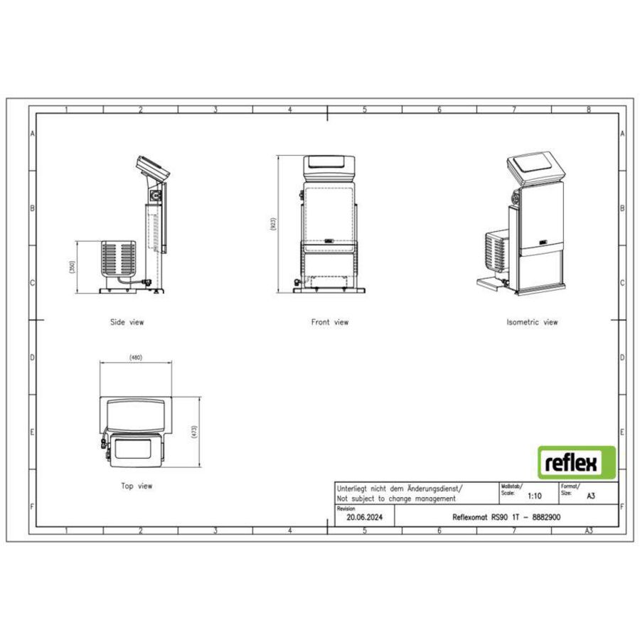 Stuureenheid tbv basisvat vanaf 800L Refl. RS 90/1 M 230/52 Reflex