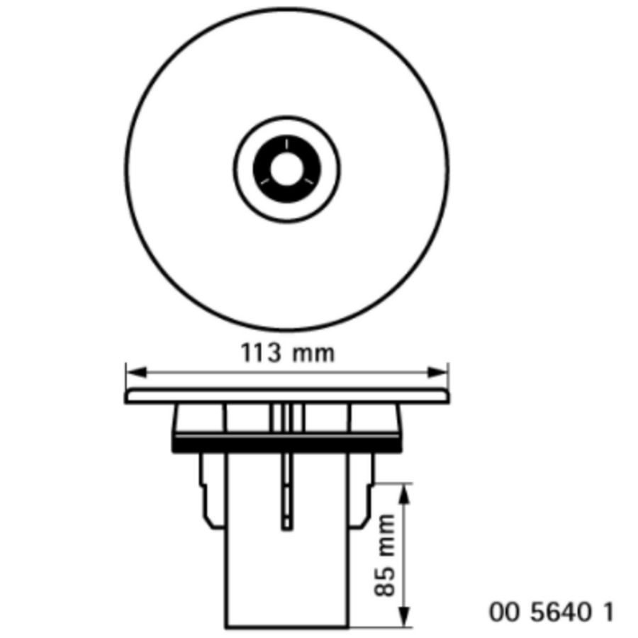 Afdekplaat 113mm v.douchebaksifon rvs verchroomd McAlpine Walraven
