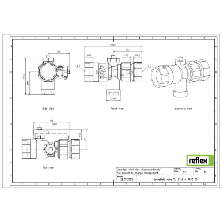 Toebehoren snelkoppeling SU R 1 x 1 Reflex