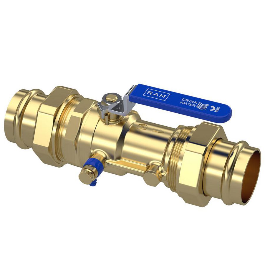 Terugstroombeveiliging TBE-EA-XS 54x54mm Profipres incl. kogelafsluiter en aftapper Raminex