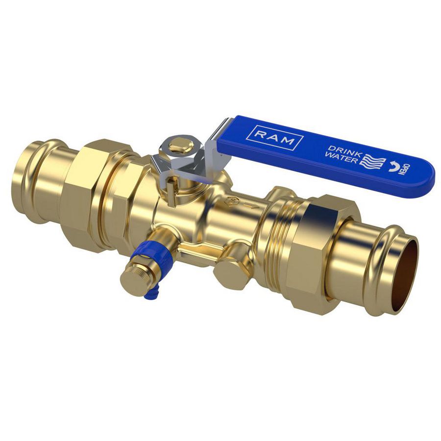 Terugstroombeveiliging TBE-EA-XS 35x35mm Profipres incl. kogelafsluiter en aftapper Raminex