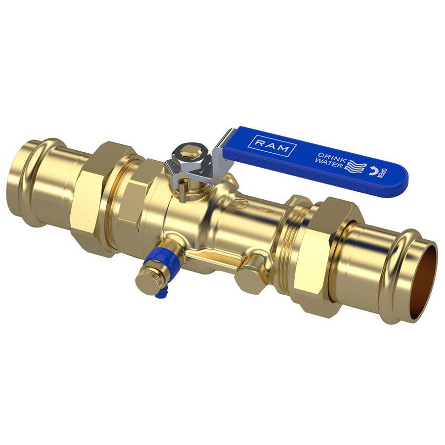 Terugstroombeveiliging TBE-EA-XS 42x42mm Profipres incl. kogelafsluiter en aftapper Raminex