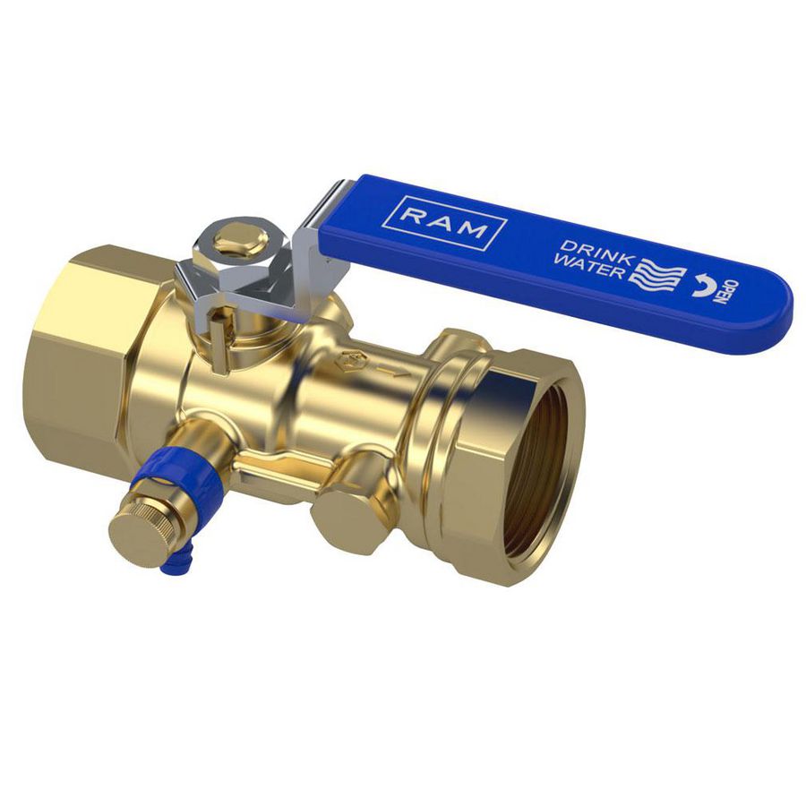 Terugstroombeveiliging controleerbaar TBE-EA-XS  1.1/4"bi. met kogelafsluiter en aftapper / Kiwa Raminex