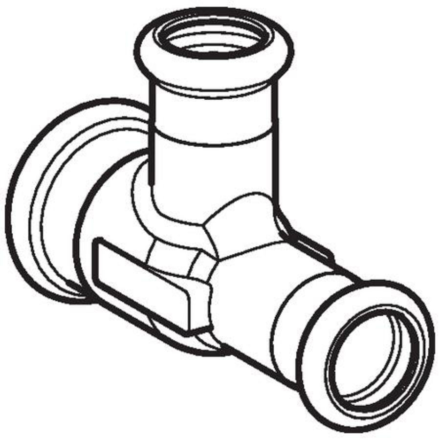 T-koppeling verlopend MAPRESS C-STAAL 28x22x22mm VVE=5 Geberit