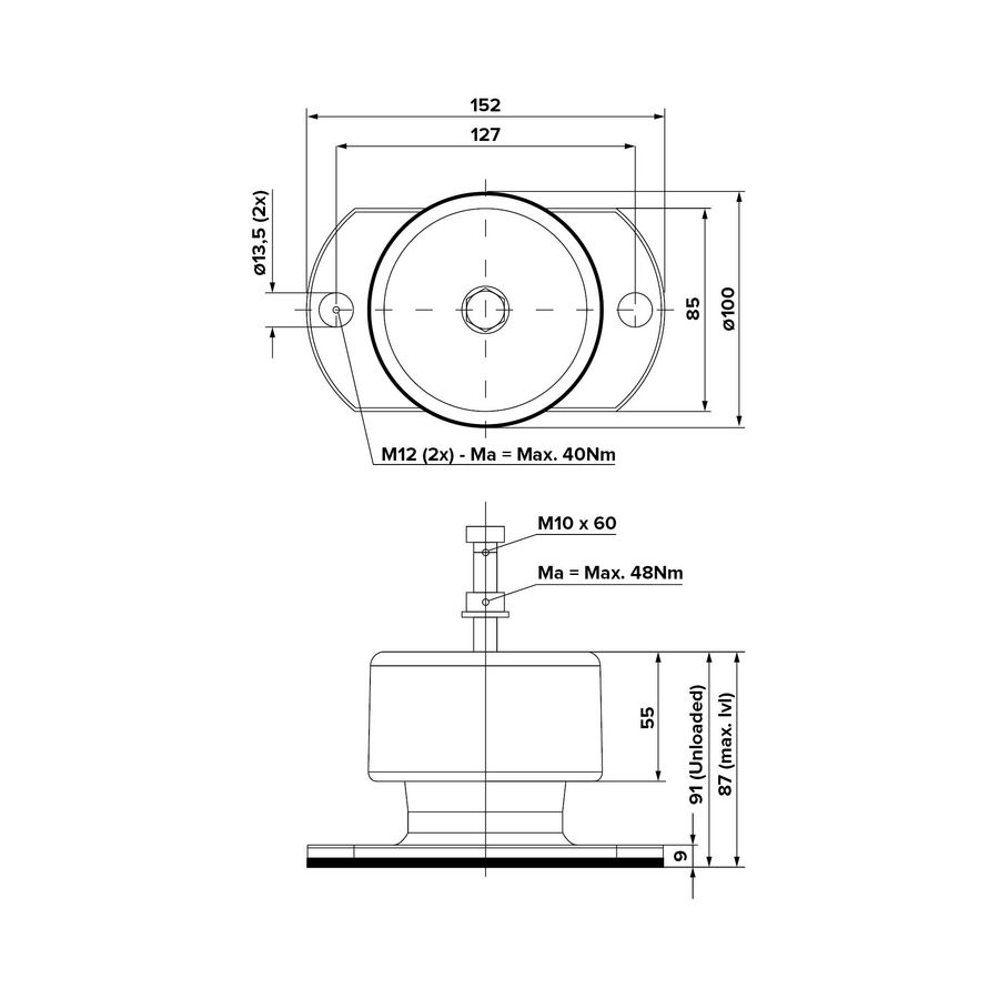Doos a 2st. Trillingsdemper Premium Large 300-380kg Canalit