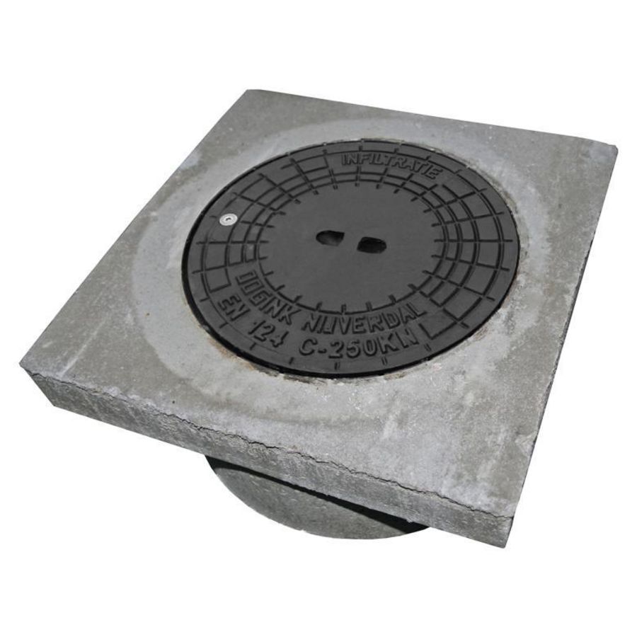 Straatpot beton + GY deksel 315 C250 Wavin