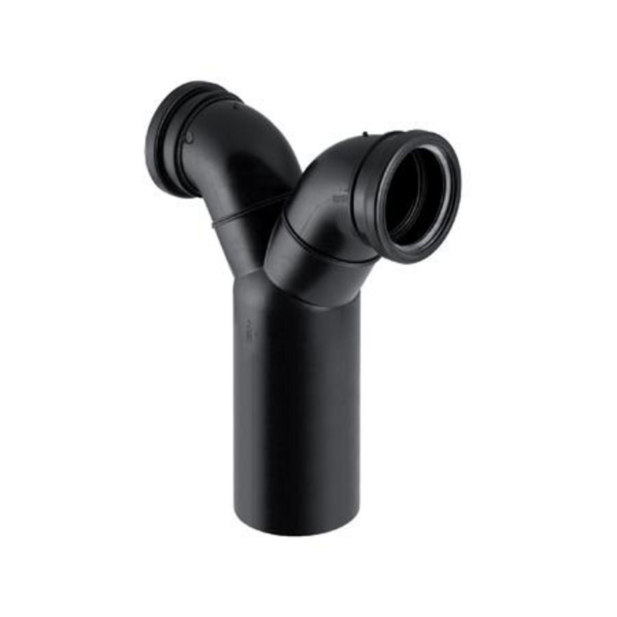 Polyethyleen (PE) closetaansluiting bocht dubbel 90° verticaal Geberit