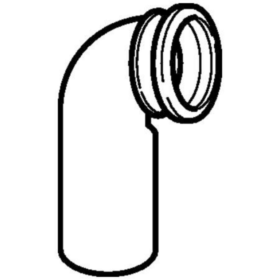Polyethyleen (PE) bocht v.closetaansluiting  90/90mm niet geschikt v.Duofix Geberit