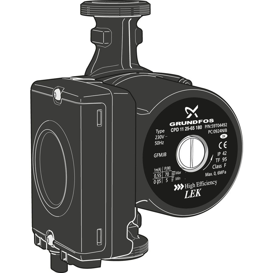 Modulerende pomp CPD11-25/65 tbv F2030 - F2040-08/12 NIBE