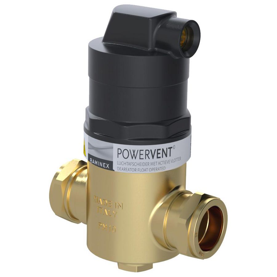 Luchtafscheider POWERVENT-INLINE-LT DN25 28mm knel max 6bar Raminex