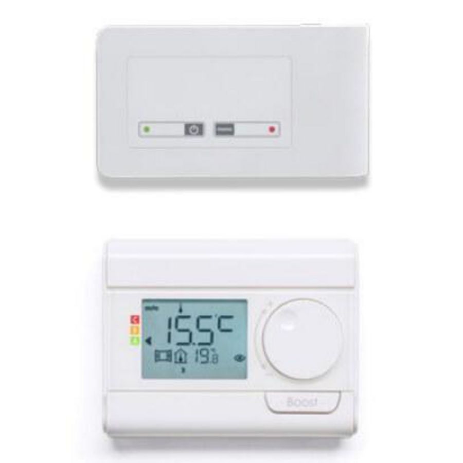 Regeling (ontvanger + draadloze thermostaat) E-VOLVE E-V-RF wit (montage ontvanger rechtsonder elek. radiator) VASCO