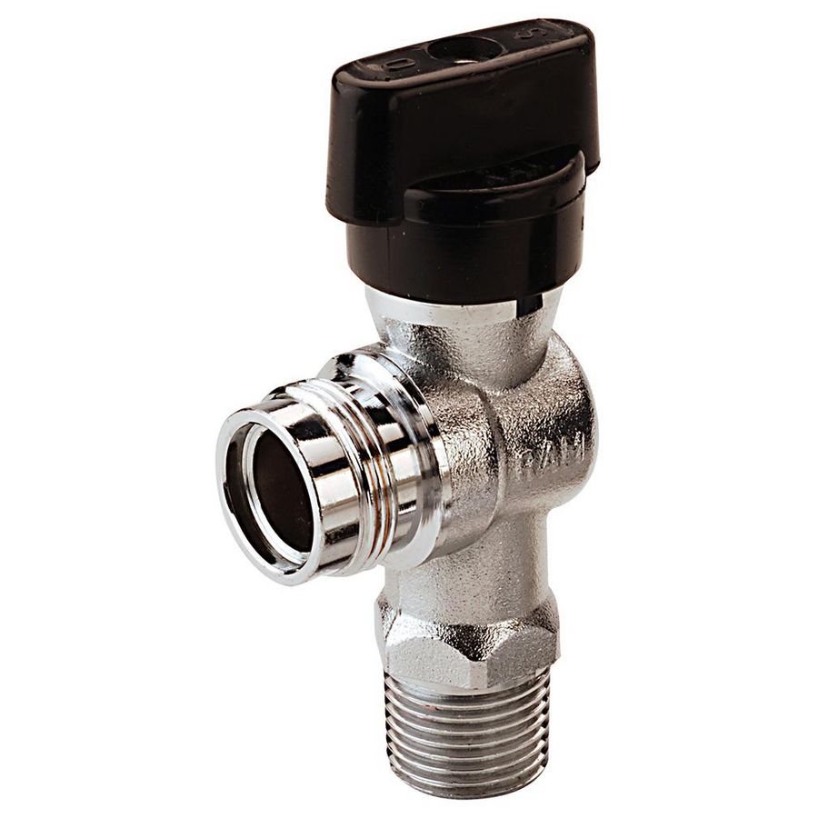 Gasaansluitkogelkraan haaks 1/2"bt.xM24x1,5 mess.verchroom Raminex