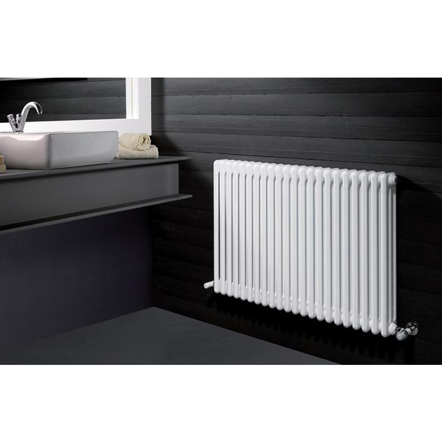 Kolomradiator MULTICOLOM 300x500mm (l x h) 6 leden/ 2-koloms (b=66mm) wit RAL9010 incl. muurbev. DRL