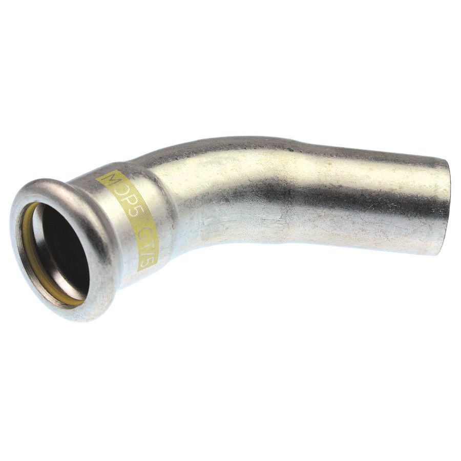 Insteekbocht 45° Xpress RVS gas 76,1x spie 76,1mm R2712G (test cth) VSH
