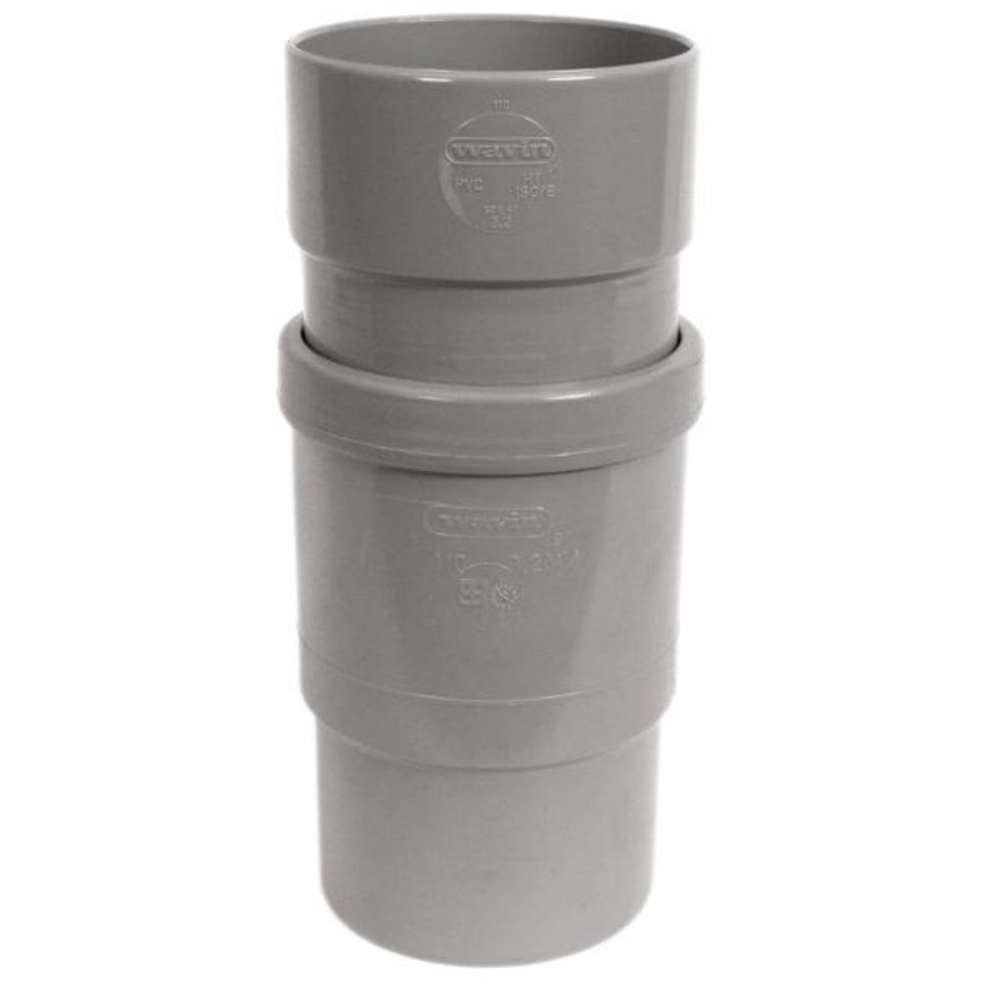 Expansiestuk Wadal lijm PVC 2-del 110mm grijs Wavin