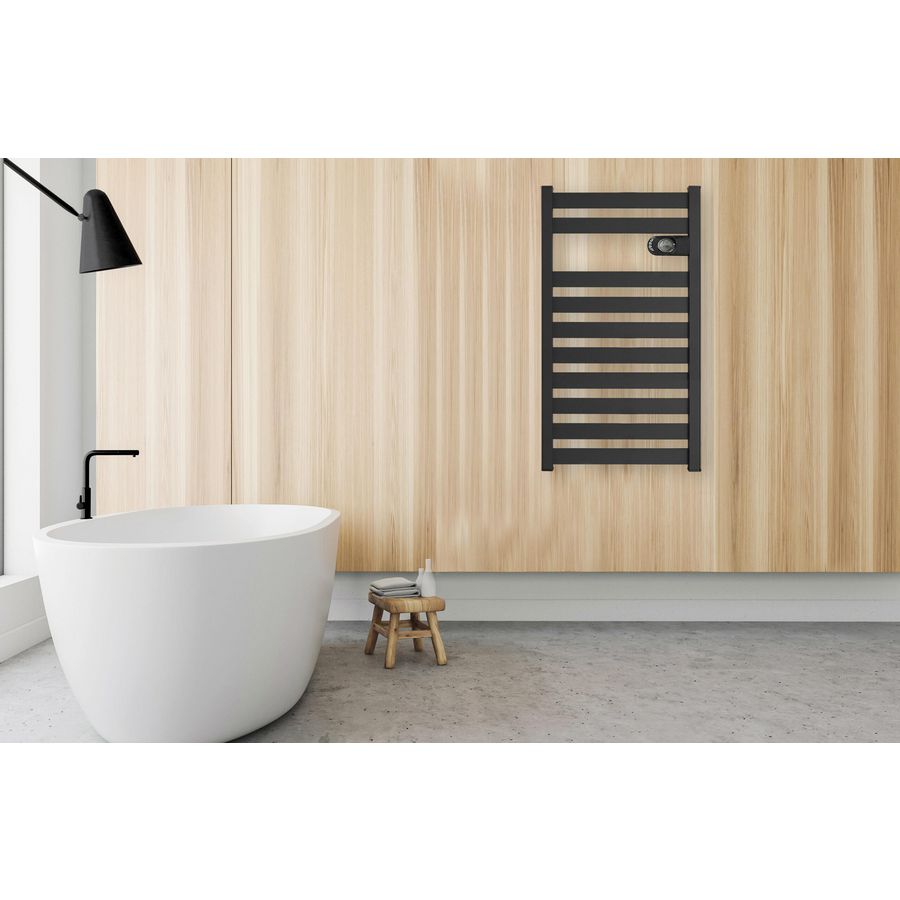 Elektr. badkamerradiator ZION vloeistofvrij 658x508mm 500W wit RAL9010 DRL