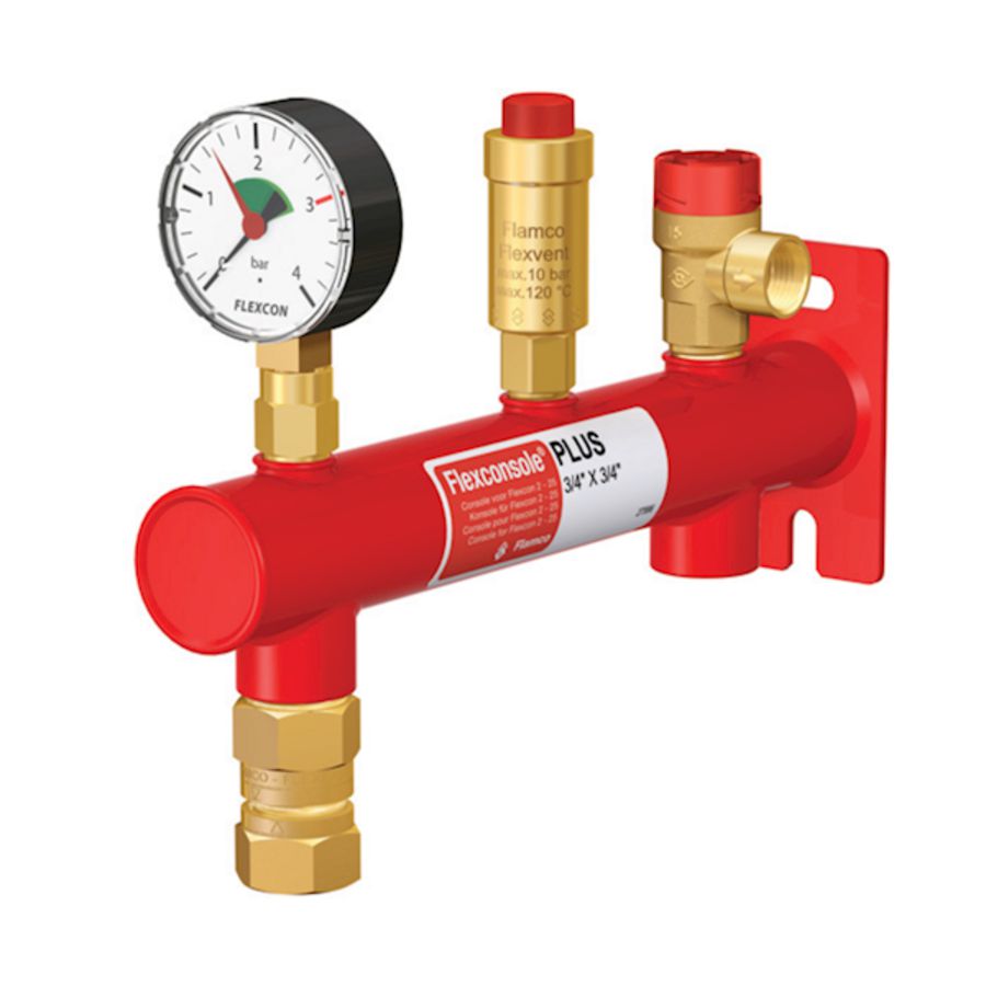 Expansievatconsole Flexconsole rood Plus 3/4+3/4+1/2 gemonteerd Flamco