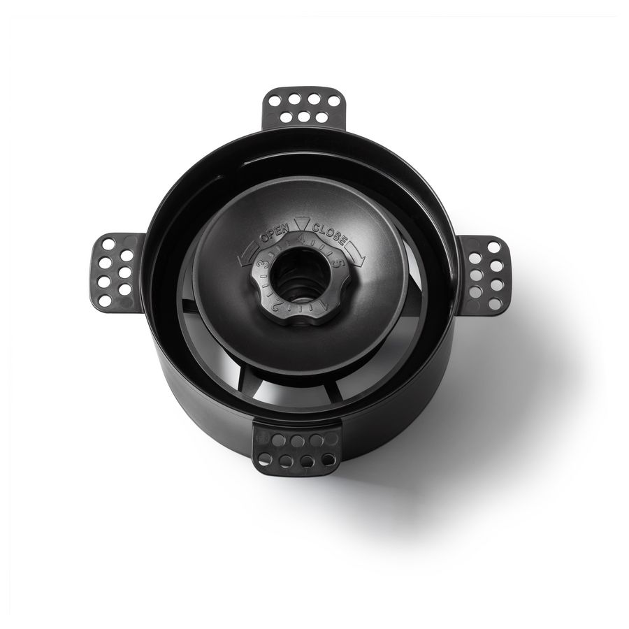 Ventilatieventiel (toevoer of afvoer) Instucbaar design NoShow Ø125mm zwart VentWorks