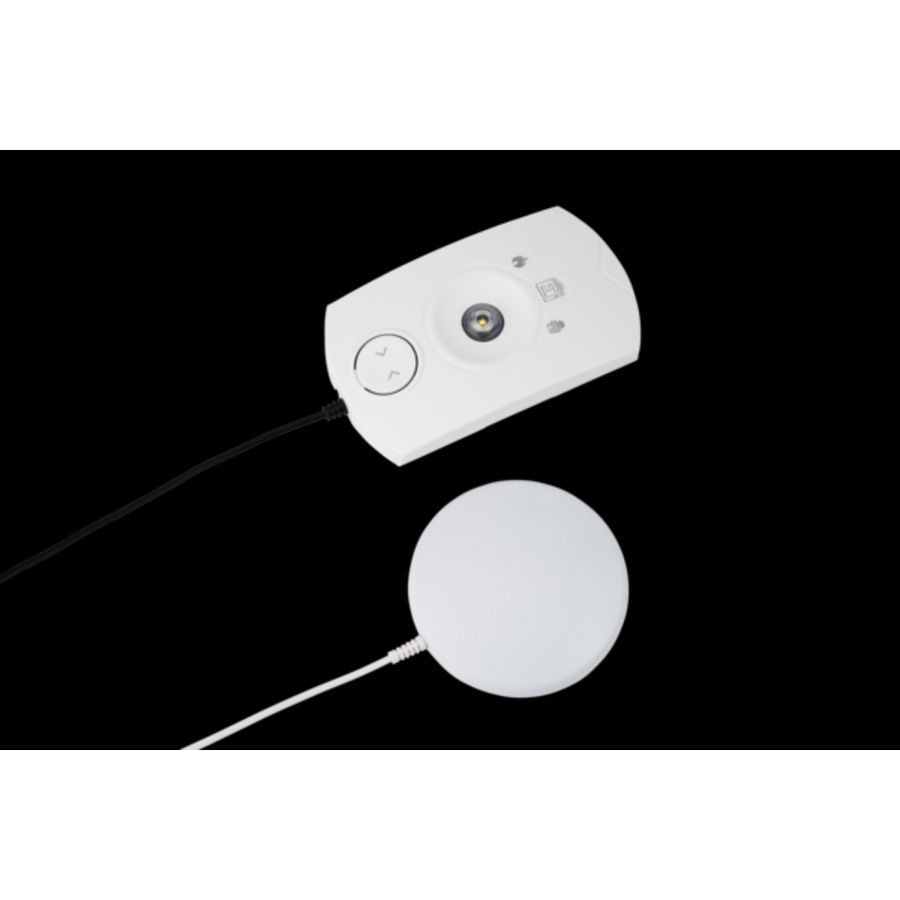 Flitslamp 230V gevoed, draadloos doorkoppelbaar met trilpad Ei Electronics