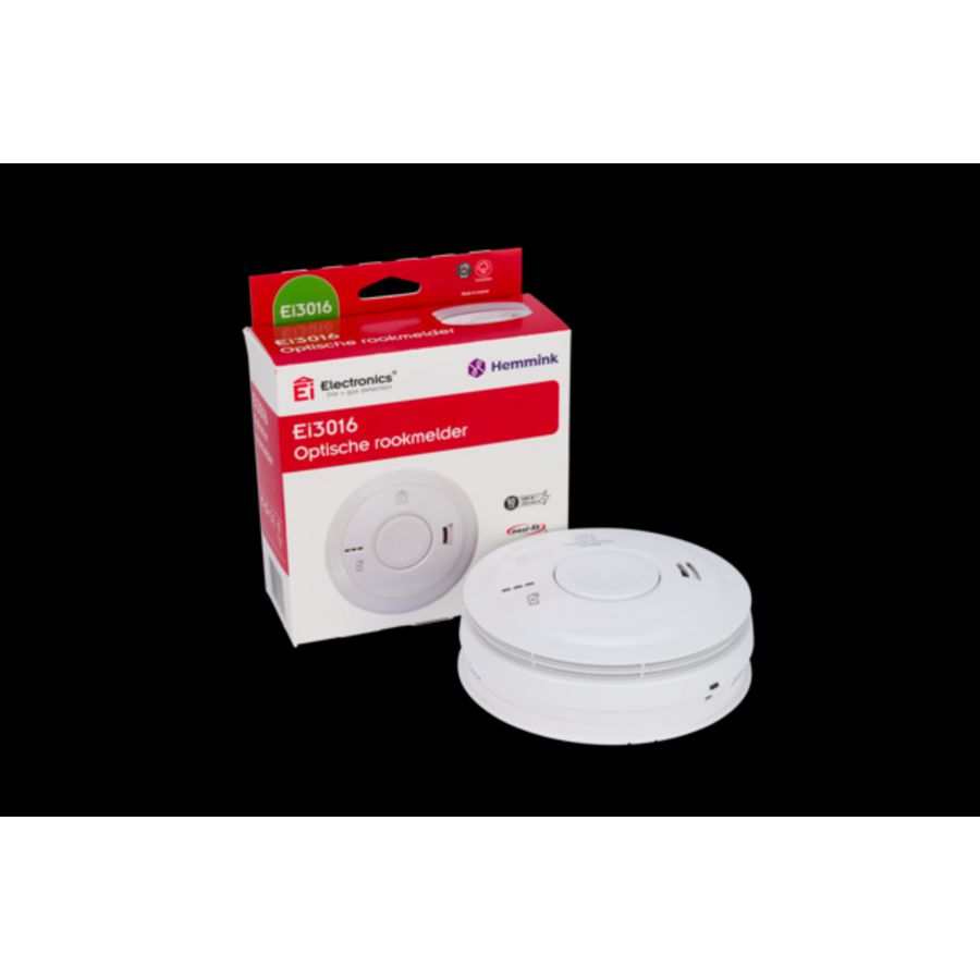 Rookmelder optisch Ei3016 230V 10jr lithium stofcompensatie AudioLINK Ei Electronics