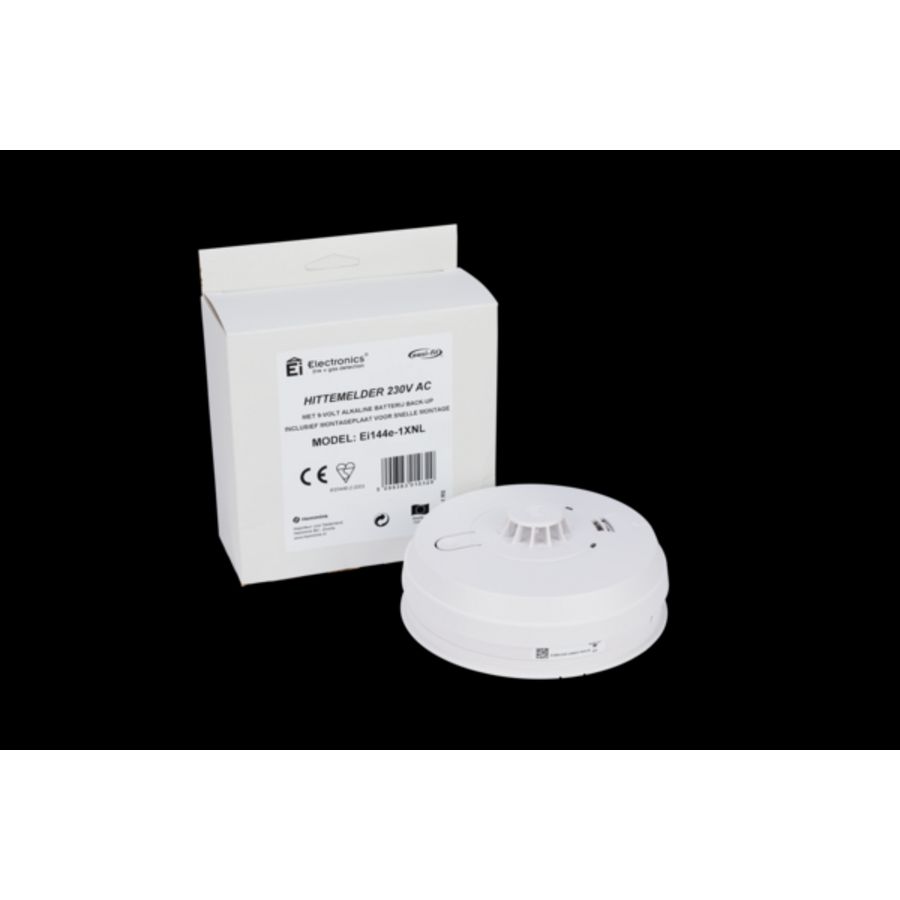 Hittemelder Evolution Ei144e 230V gevoed 9V alkaline back-up Ei Electronics