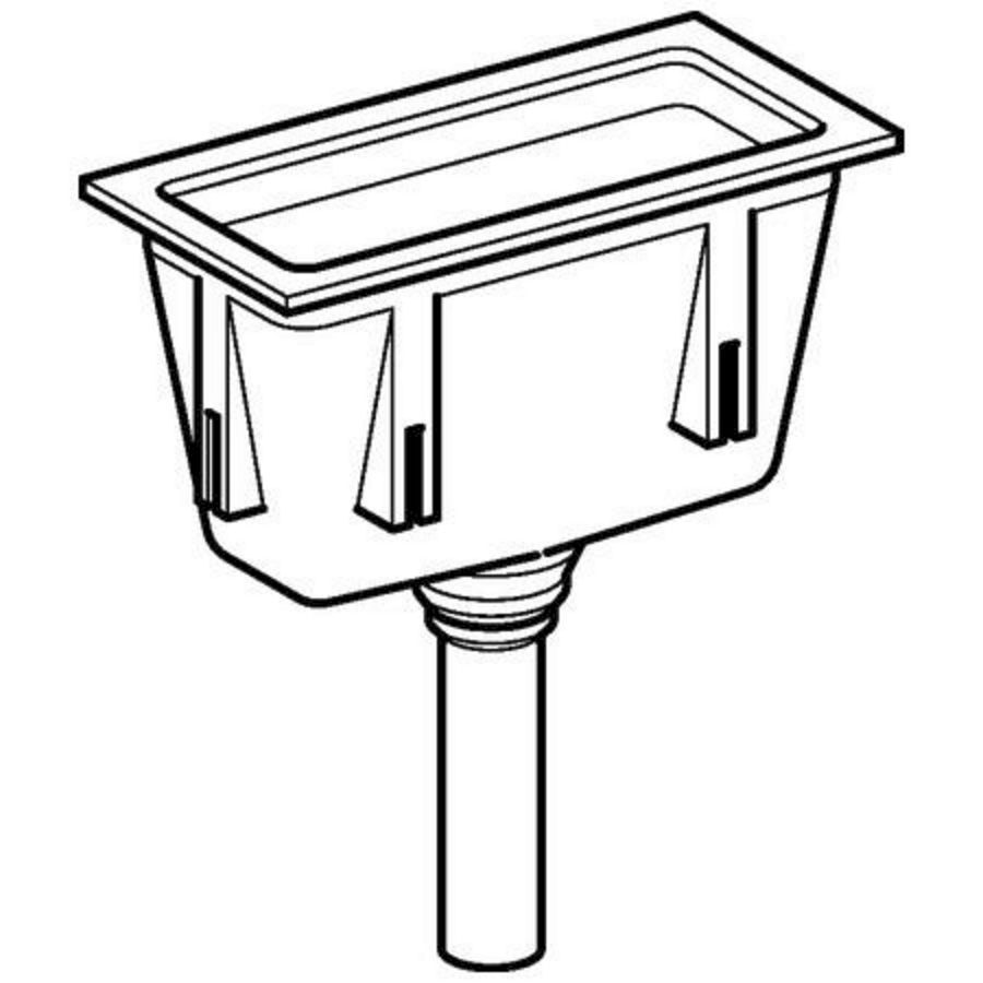 laboratoriumtrechter rechthoekig 295x145mm PP grijs ø40mm Geberit
