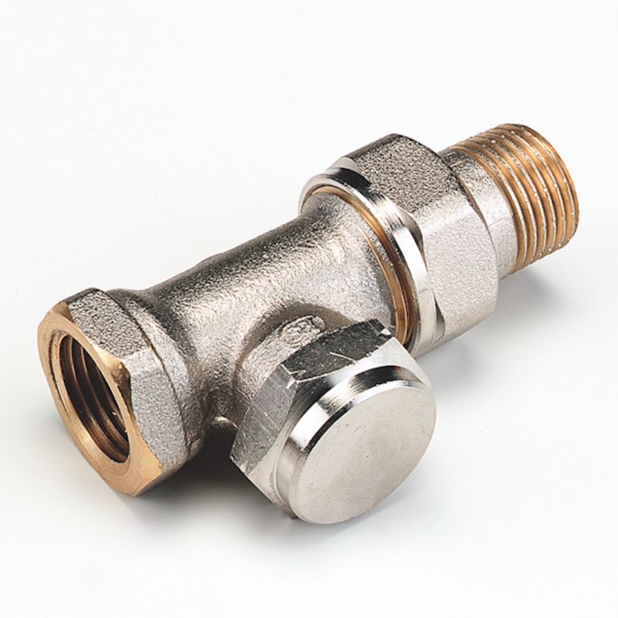 Voetventiel recht bn. 1/2" Kvs 1,80 met aftap 4469 COMAP