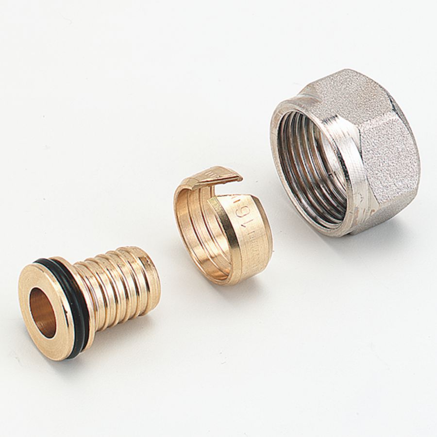 Knelkoppeling PE-X M22 - 12x2mm bn. vernikkeld 835P VVE=2 COMAP